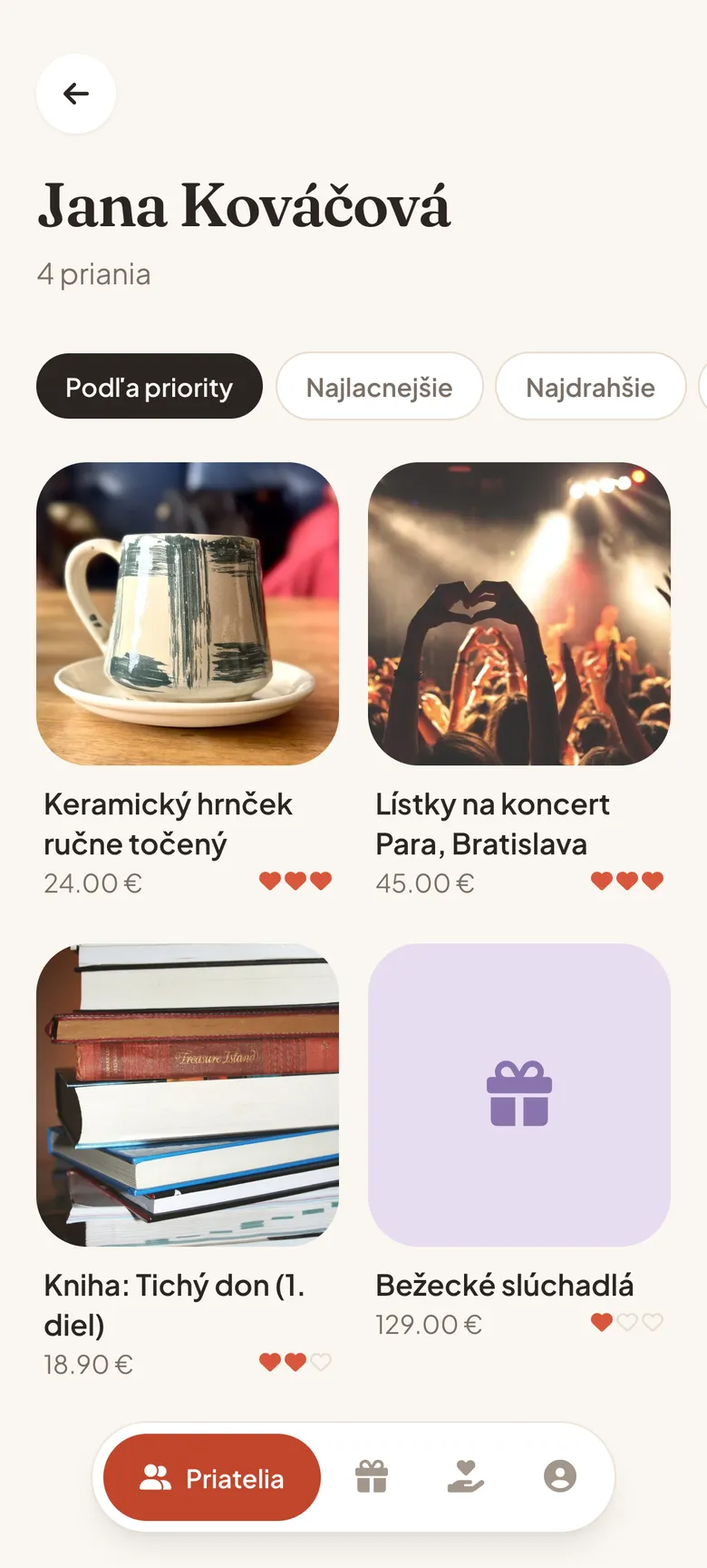 darcheck: priania priateľa
