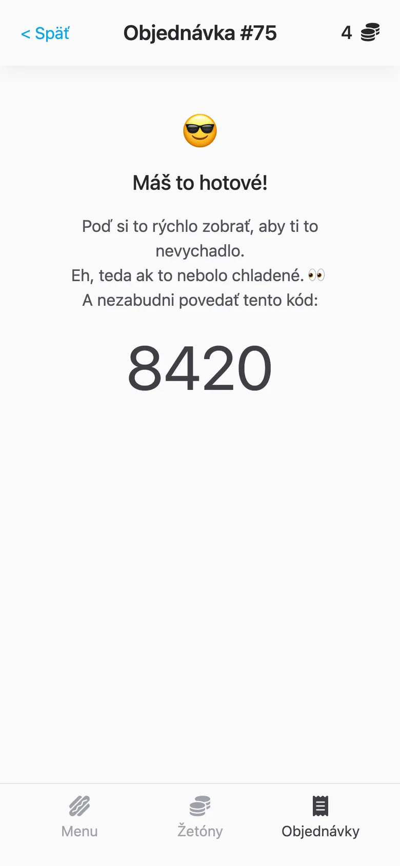 Café: objednávka je hotová