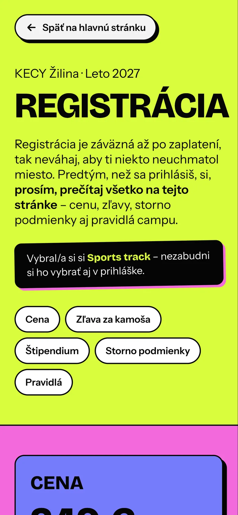 Registrácia na mobile