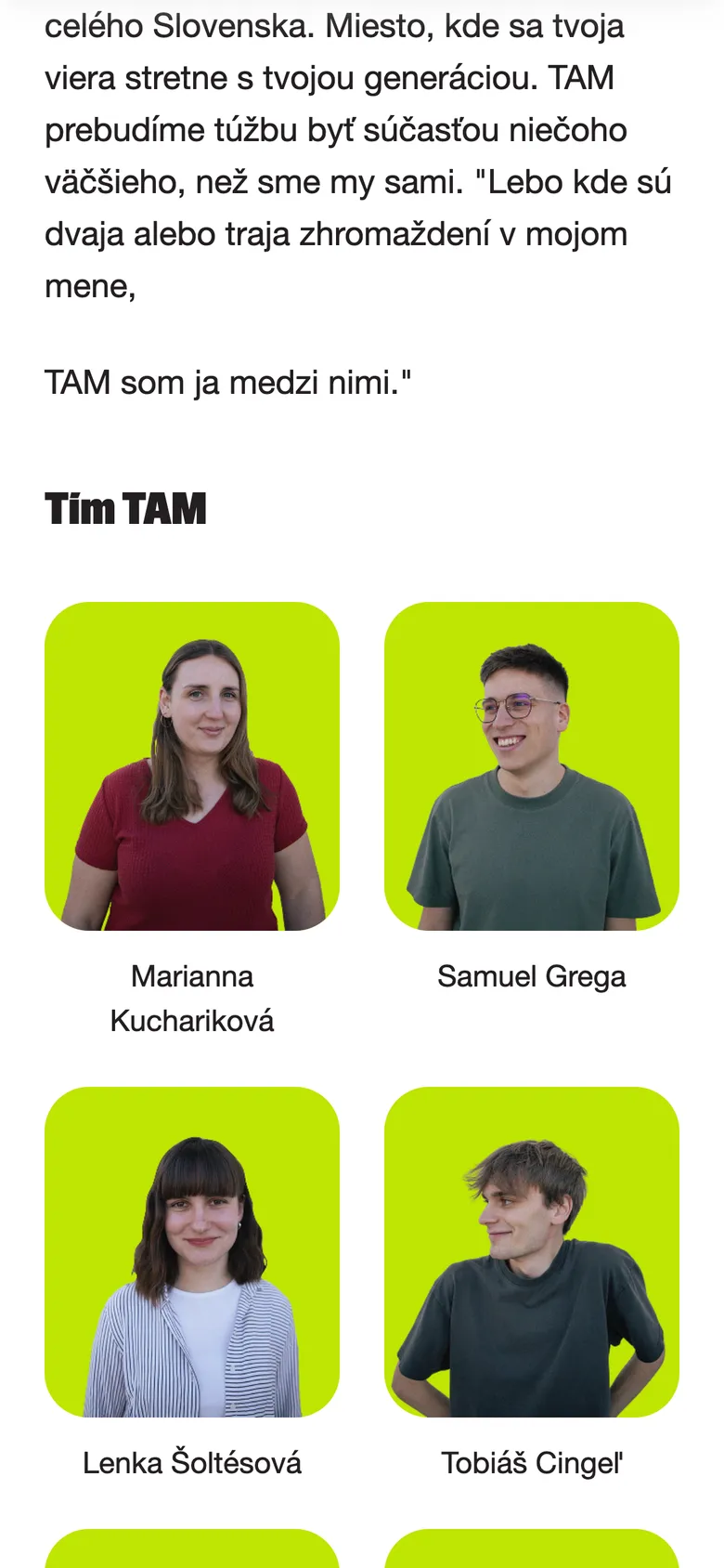 Tím TAM na mobile